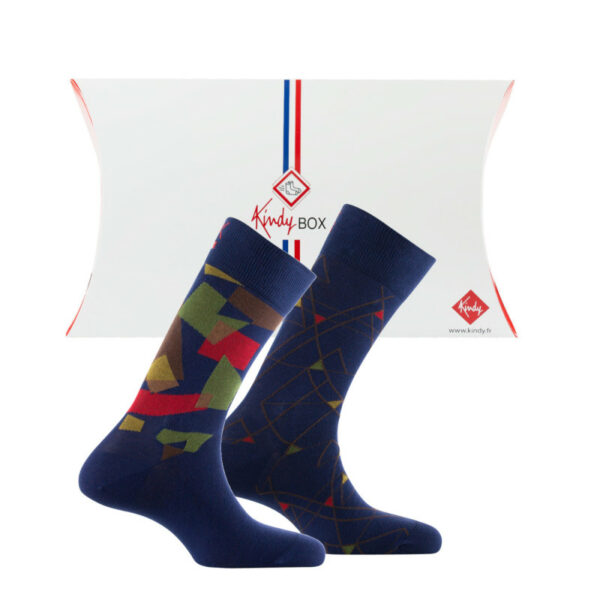 Coffret de chaussettes marines en coton Premium
